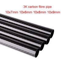 10x7mm 10x6mm 10x8mm 10x9 3K carbon fibre tube Hollow Carbon fiber pipe carbon tube CF holder Carbon rod Twill matte Plain light Wires Leads Adapters