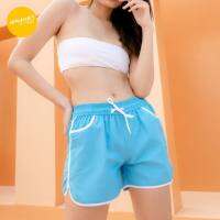 amyours on the beach กางเกงขาสั้นหญิง คุณภาพดี ผ้าไม่บาง แห้งไว ใส่ว่ายน้ำ รุ่น Womens Summer สี cyan blue