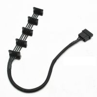 1To5 PC เซิร์ฟเวอร์ ATX 4Pin IDE Molex ถึง5พอร์ต SATA Power สายเคเบิล18AWG 40ซม. 15.7นิ้วสำหรับ5ชั้นเคจฮาร์ดดิสก์ Cady