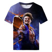 Street Fighter 6 T เสื้อเกม 3d พิมพ์เสื้อแขนกุดเสื้อกั๊กผู้ชายผู้หญิง Harajuku Streetwear เสื้อยืด