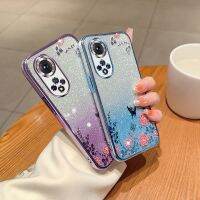 เคสสำหรับ Huawei Nova 9SE 10SE Y90 Y91 8SE Nova11เคสโทรศัพท์ TPU แบบน่มสำหรับ Novay90 Nova10 Nova8ไล่ระดับสีแบบดอกไม้แวววาวฝาหลังกันกระแทก