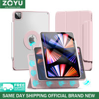 ZOYU เคส iPad 720 °การหมุนแม่เหล็กสมาร์ทเคสป้องกันการดัด HD เคสอะคริลิคใสสำหรับ iPad 2020 Pro 11 นิ้ว iPad 2021 M1 Pro 11 2022 case เคสหมุนได้ เคสที่ถอดออกได้ Anti-ลายนิ้วมือ Auto Sleep Wake ปกหลังแข็งโปร่งใสเคสแยกแม่เหล็ก iPad 2022 case