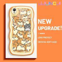 Jjlingji เคสสำหรับ OPPO A37 A37F NEO 9เคสโทรศัพท์ลายขอบซิลิโคนเหลวแบบนิ่มการ์ตูนสุนัขน่ารักขอบคลื่นคลุมทั้งหมดตัวปกป้องกล้องถ่ายรูปเลนส์เคสฝาหลังกรอบเคสนิ่ม