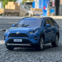 1:24 Toyotas RAV4 SUV สะสมล้อแม็กรถยนต์รุ่น D Iecast โลหะของเล่นยานพาหนะเสียงและแสงจำลองเด็กเด็กของขวัญวันเกิด