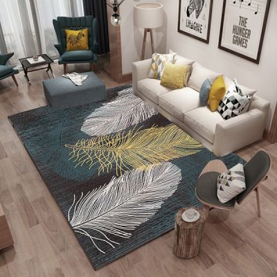 2021Abstract Living Room Carpets Gold leaf Hallway Bedroom Decorative Kids Play Carpet Anti-slip Area Rug Floor Children Room Mats