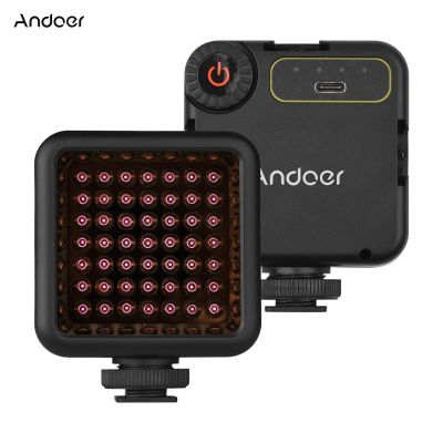 Andoer ชุดไฟถ่ายภาพอินฟาเรดไนท์วิชั่น IR ไฟขนาดเล็ก IR49S สำหรับแบตเตอรี่กล้องวิดีโอ3ฐานติดตั้งสำหรับวิดีโอ Vlog