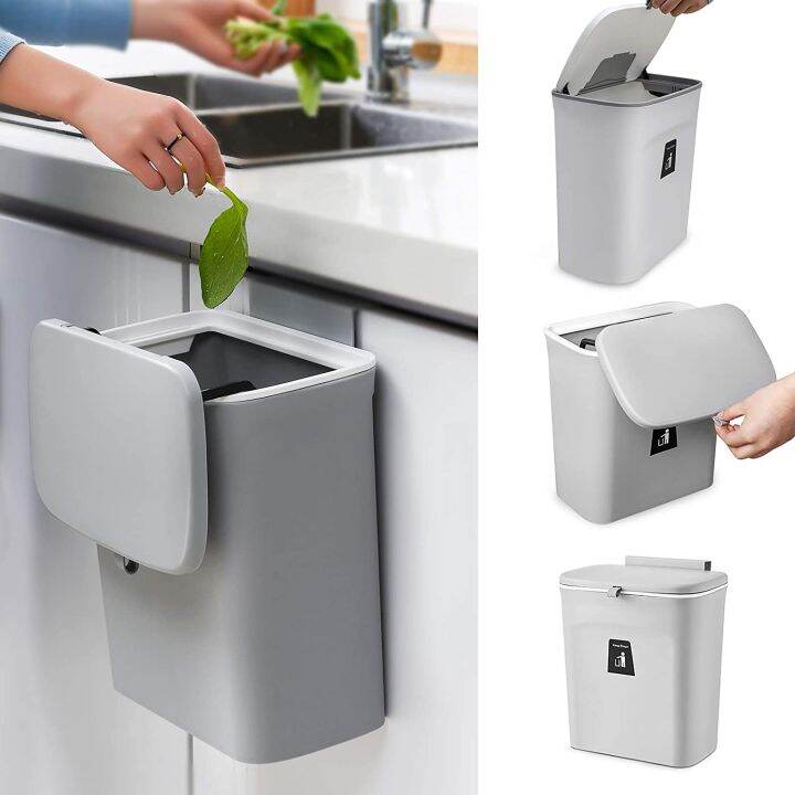 Wall Mounted Trash Can Bag Kitchen Storage Smart Bucket