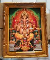 THAILUCKWOOD  กรอบรูปติดผนัง กรอบรูปไม้สักทอง พระพิฆเนศ Lord Ganesha  No.5 (ขนาดกรอบรูป 49 x 62  CM  ) - กรอบสีไม้สักทอง