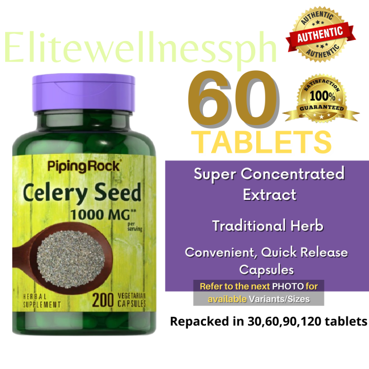 60 Capsules Piping Rock Celery Seed Extract Capsules AUTHENTIC Lazada PH