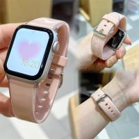 ▧✧✶ Transparent Jelly Soft Watchband For Apple Watch Series 8 7 6 5 3 4 SE Women Bracelet For iWatch Strap 41 45mm 44 42 40 38 49MM