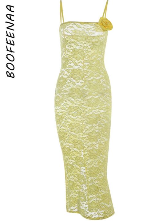 boofeenaa-ชุดเดรสยาวลูกไม้ลายดอกผ้าดูผ่านชุดฤดูร้อนวันหยุดสำหรับผู้หญิง2023ชุดเดรสชุดเดรสสีเหลือง-c66-cd16