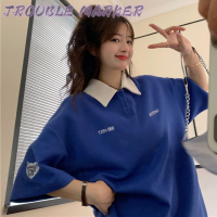 TroubleMaker เสื้อแขนสั้น แขนสั้นเสื้อยืด เสื้อ poloการออกแบบสไตล์วิทยาลัยอเมริกัน วินเทจ 2023 NEW WPL23900DZ 37Z230912