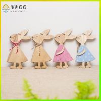 VHGG 3PCS Household Party Supplies Wooden Hanging Easter Rabbit Wood Crafts Easter Ornaments Cute Bunny