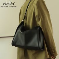 Dela กระเป๋าถือ กระเป๋าสะพายไหล่ลําลอง ความจุขนาดใหญ่ สีพื้น เข้ากับทุกการแต่งกาย สไตล์ญี่ปุ่น และเกาหลี แฟชั่นสําหรับสตรี