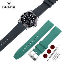 Applicable to Rolex watch strap The curved original model is suitable for black and green water ghost Yacht-Master mens and womens rubber watch chain