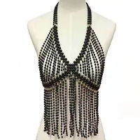 Fashion best-selling exaggerated handmade pearl vest set chain necklace pearl body chain shoulder chain for women jewelry