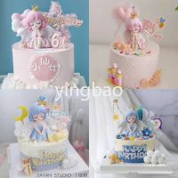 Pink Angel Princess Cake Topper Michelle Girl Doll Cupcake Topper Birthday Wedding Cake Decoration