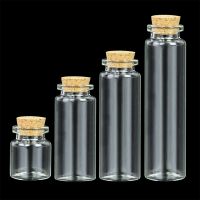 5pcs Christmas Wish Bottles Small Empty Clear Glass Bottles DIY Vials For Holiday Wedding Home Decoration Gifts