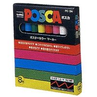 ญี่ปุ่น UNI MITSUBISHI Pencil MITSUBISHI PENCIL PC-3M 8C [Posca Fine Round Lead,8 Color Set]. Abies5Star