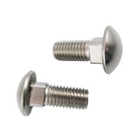 2pcs M12 Stainless Steel Full Thread Shelf Mushroom Square Head Neck Bolt Carriage screw screws bolt bolts 30mm-45mm length Nails Screws  Fasteners