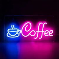 ☒♨✓ Coffee Neon Wall Sign Coffee Bar Wall Art Sign Neon Light Indoor Shop Cafe Restaurant Houtel Decorative Lamp for Night Light