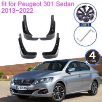 สำหรับ Peugeot 301 Sedan 2013 ~ 2022 2021 2019 2018 2017 2016 2015 2014บังโคลนกระเด็นป้องกันบังโคลนอุปกรณ์เสริมรถยนต์ด้านหน้า