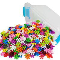 300pcs Snowflake Building Blocks Toys Interlocking STEM Building Bricks Preschool Educational Toys For Boys Girls Birthday Gifts