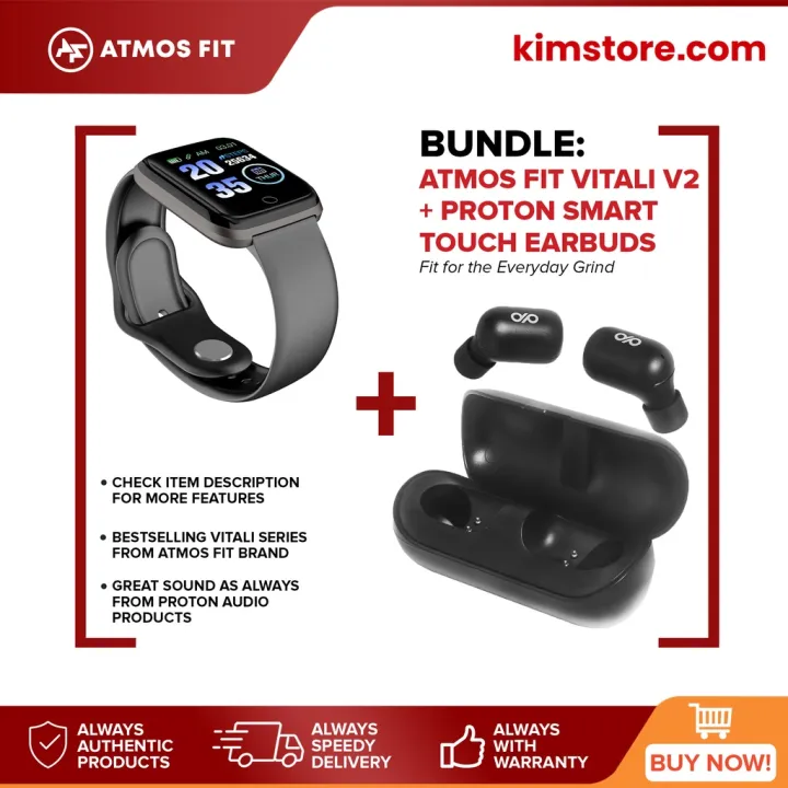 Atmos Fit Vitali V2 Watch Plus Proton Smart Touch Series True Wireless ...