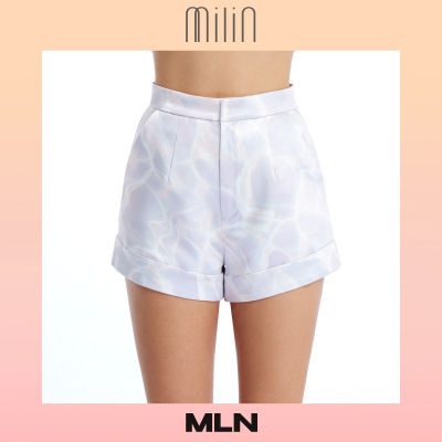 [MILIN] High waist side pockets graphic digital printed shorts กางเกงขาสั้นพับขอบเอวสูงพิมพ์ลาย / Eminent Shorts