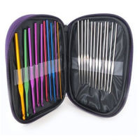 Set of 22 Aluminium Crochet Hooks for Knitting Crafts with Case