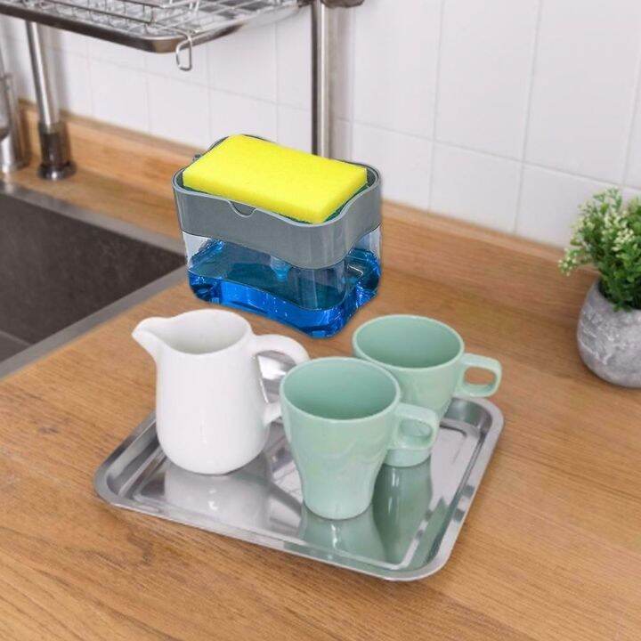 ja-leng-soap-pump-sponge-caddy-ที่วางฟองน้ำกดน้ำยาล้างจานอัจฉริยะ