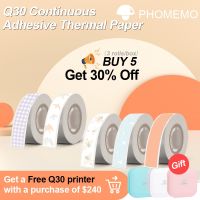 【YD】 3 Rolls Q30 D30 Continuous Adhesive Thermal Paper Label Sticker Tape for Q30/D30S Pirnter