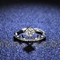 Promotions Moissanite Solitaire Crown 925 Silver Rings Original Certified Luxury Quality Jewelry Rings Of Women