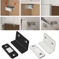 ▫✣ Strong Magnetic Drawer Latch Ultra Thin Stainless Steel Door Cabinet Cupboard Closer Self-adhesive Latch Steel Catch Latch