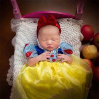 【hot】✱  Newborn baby photography props Snow dress   headwear studio shooting