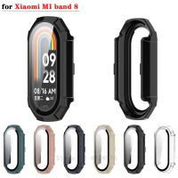 PC Hard Case + Glass for Xiaomi Mi Band 8 Screen Protector Bumper Protective Case for Mi Band8 Miband8 NFC Accessories TPU Film Smartwatches