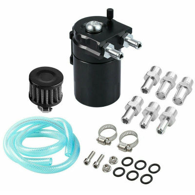 NEW Durable Car Baffled Oil Catch Can Tank Kit with Air Filter Hose Fuel Trap Reservoir Auto Vehicle Collector Gasoline canister