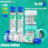 ﹍ 30/50g Low Temperature Lead-free Syringe Smd Solder Paste Flux For Soldering Led Sn42Bi58 Sn63 SMD Repair Welding Paste