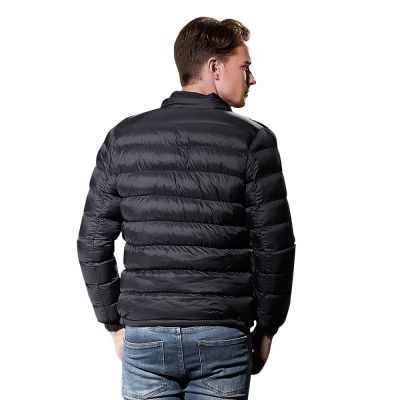 ZZOOI Mens winter coat in light and pure color winter coat warm European and American nylon cotton-padded jacket