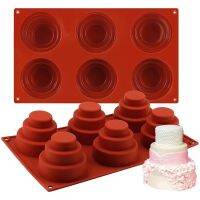 6 Cavities Mini 3 Tier Cake Silicone Mould Multi Tiered Cupcake Diy Round Cupcake Pudding Cookie Chocolate Baking Pan