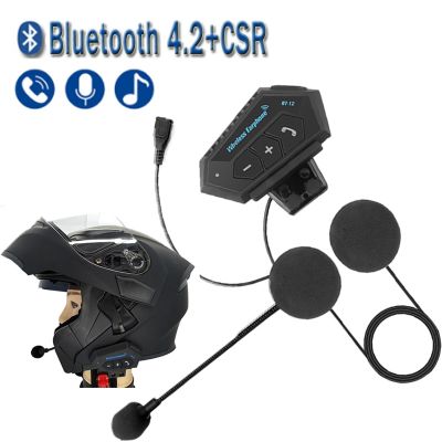 ชุดโทรศัพท์แฮนด์ฟรีไร้สายบลูทูธ4.2หูฟังติดหมวกกันน็อคชุดโทรศัพท์มอเตอร์ไซค์หูฟังกันน้ำลำโพงเครื่องเล่นเพลง MP3สำหรับ Moto