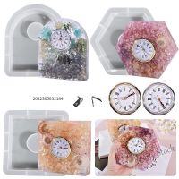 【Ready Stock】 ✢๑卍 C14 Geometric European Clock Ornaments Crystal Epoxy Resin Mold DIY Vertical Table Clock Pendulum Silicone Mold