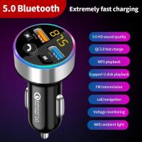 รถบลูทูธเครื่องส่งสัญญาณ FM Modulator 3.1A Dual USB พอร์ต Car Charger Adapter เครื่องเล่น MP3เครื่องรับสัญญาณเสียงไร้สาย Handfree Kit