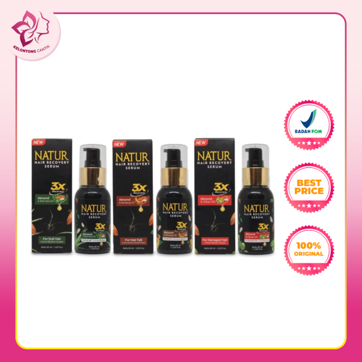 Natur Hair Recovery Serum Almond & Olive Oil 60ml Almond & Ginseng