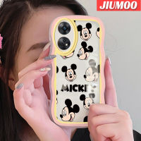 เคส JIUMOO สำหรับ OPPO Reno 8 T 5G Reno8 T เคส A1 Pro แฟชั่นมิกกี้สีสันสดใสเคสเคสซิลิโคนกันกระแทกป้องกันเลนส์กล้องเคสนิ่มโปร่งใส