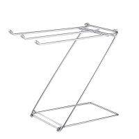 Table Home Foldable Rustproof Free Standing Towel Rack Stainless Steel Bathroom Rags Holder Space Saving Stable Kitchen