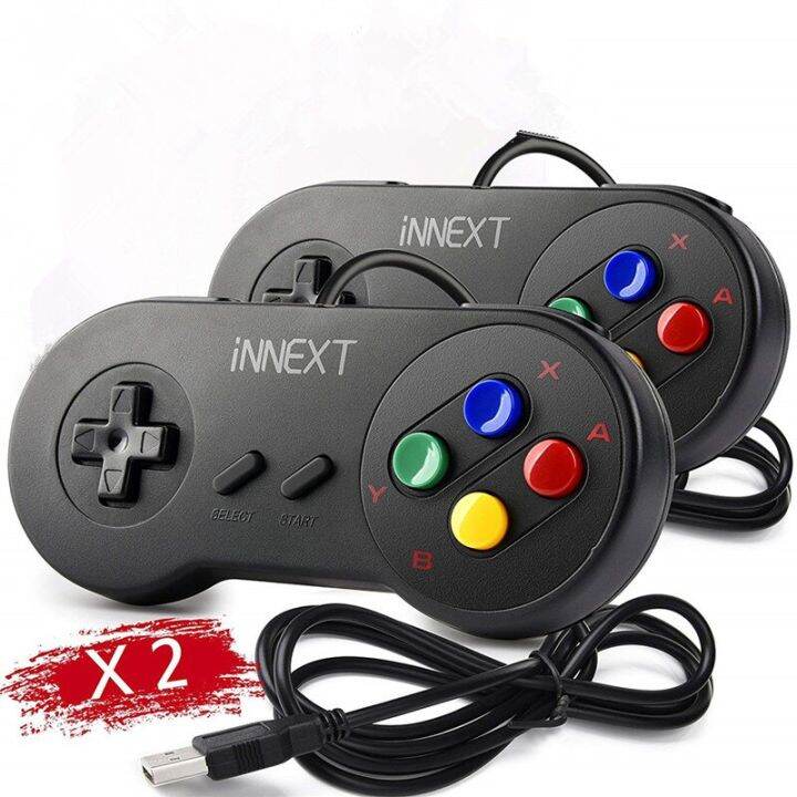 2ชิ้น-ล็อตเกมแพดตัวควบคุม-usb-จอยควบคุมเกมสุดๆ-snes-usb-จอยสติ๊กเกมโทรศัพท์และแท็บเล็ตเกมแพดคลาสสิกสำหรับพีซีเกม-mac