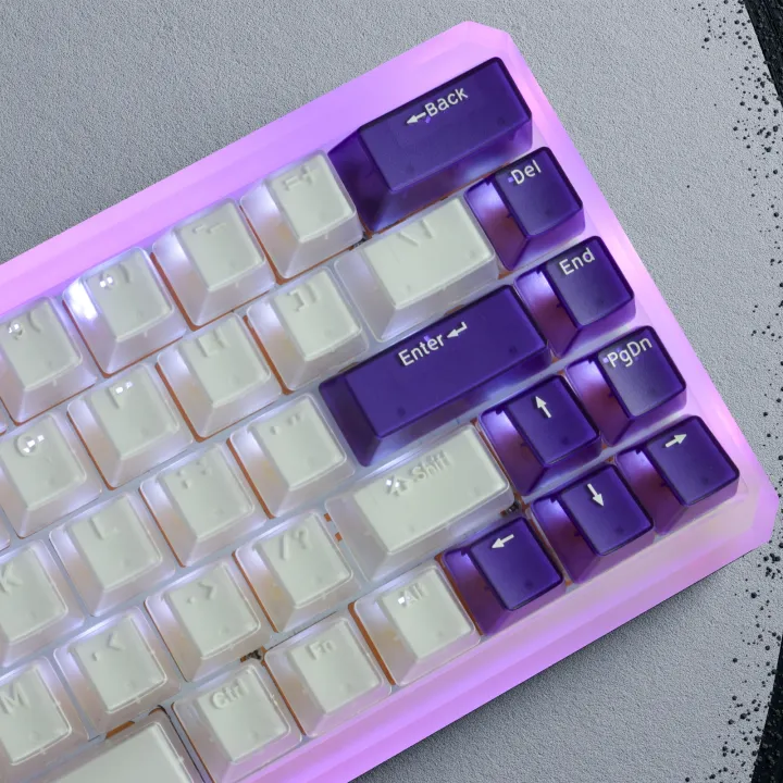 114-pbt-key-caps-oem-profile-for-mechanical-keyboard-double-shot-molding-cute-four-sides-ice-crystal-transparent-backlit-keycaps