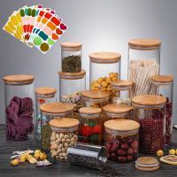 【CC】 Jar Spices Glass bamboo Cover Jars With Lids Cookie And Wholesale