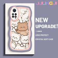 Jlingji เคสสำหรับ Xiaomi Redmi Note 11 Pro 5G Note 11e Pro แบบเต็มจอลายหมีน่ารักขอบเป็นคลื่นเคสมือถือกันกระแทกแบบใสนิ่มเคสโปร่งใสลายกล้องถ่ายรูปที่สร้างสรรค์ซิลิกาเจลฝาครอบป้องกัน